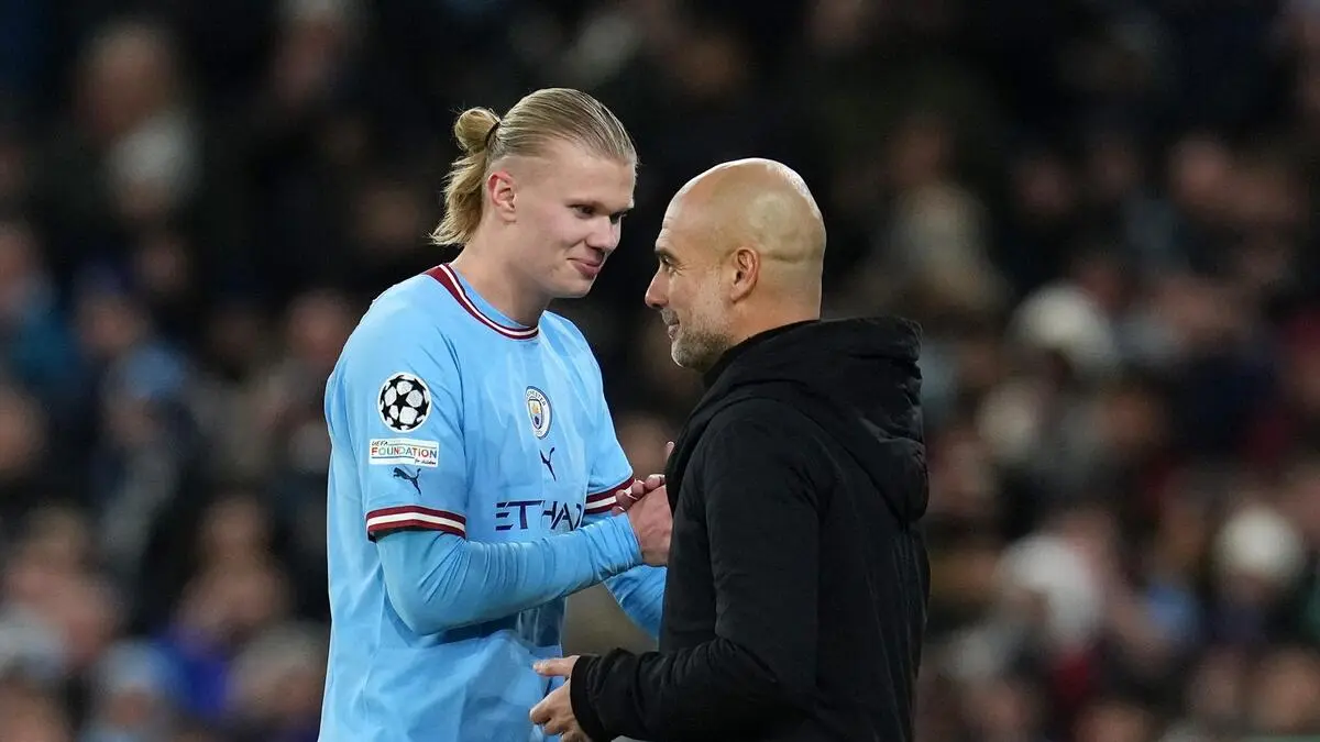 What happened between Pep Guardiola and Erling Haaland during UEFA Super Cup